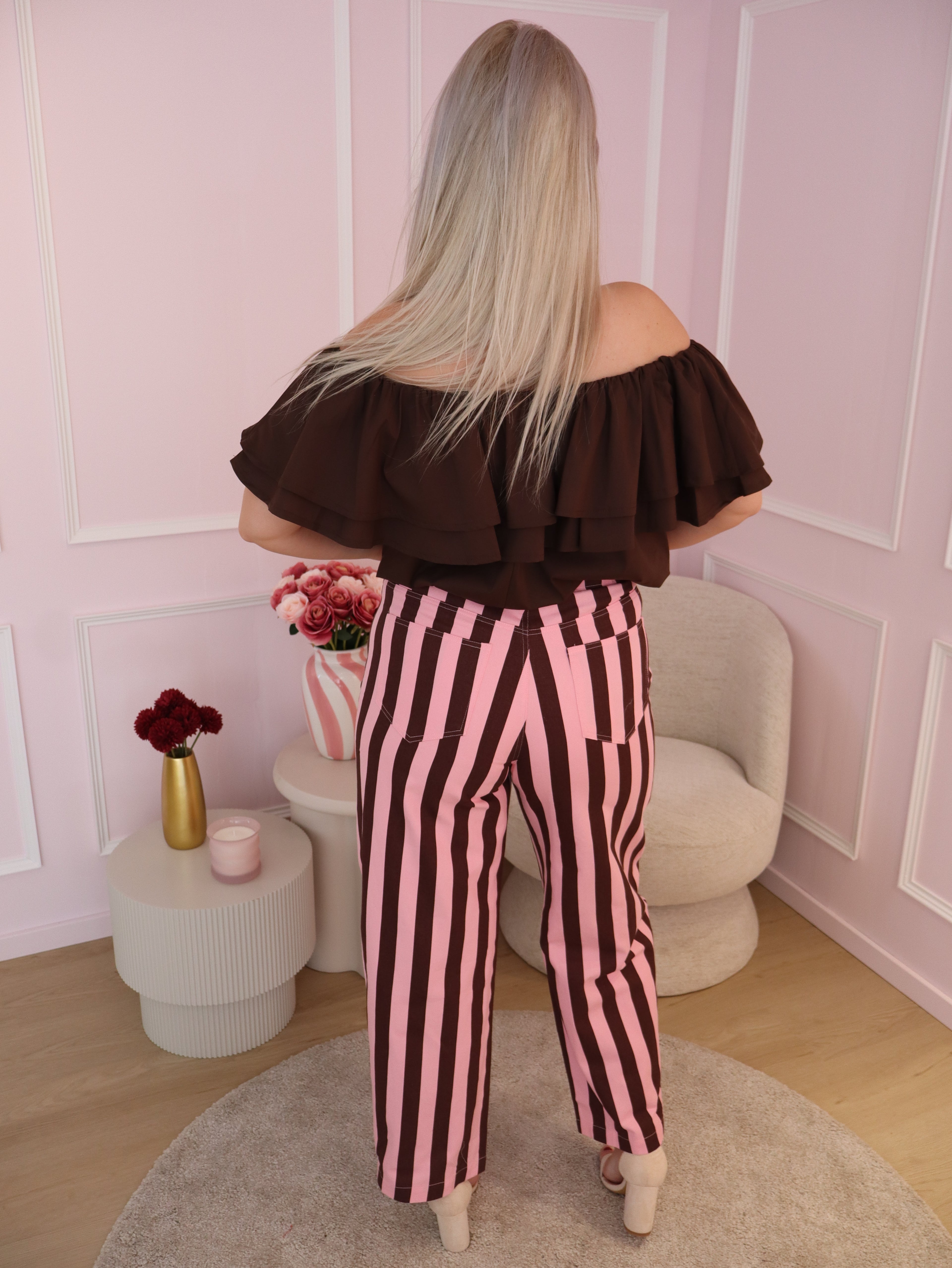 Pink & Brown Ava Jeans