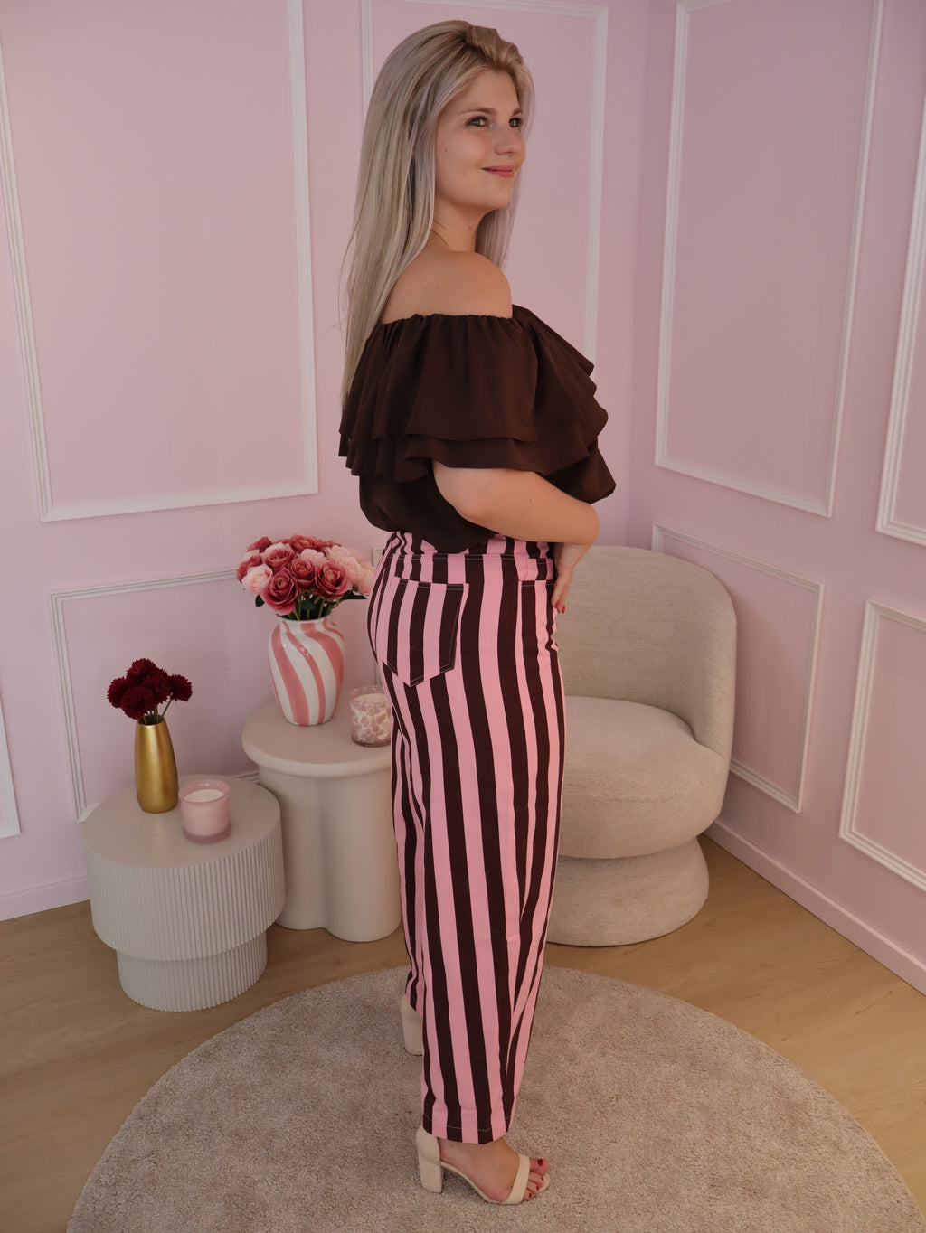 Pink & Brown Ava Jeans