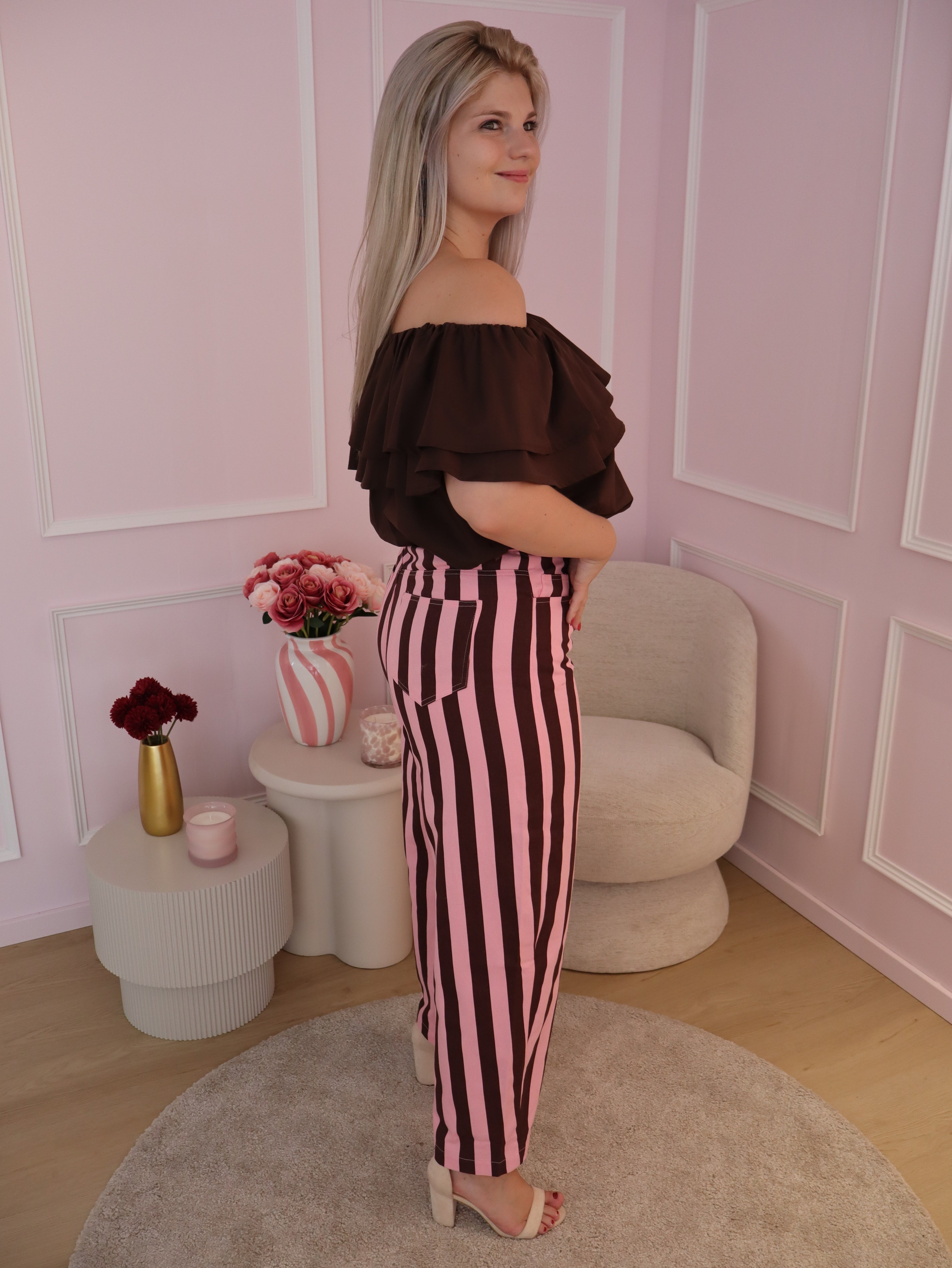 Pink & Brown Ava Jeans