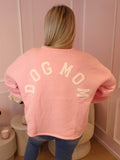 Pink & White Dog Mom Sweater
