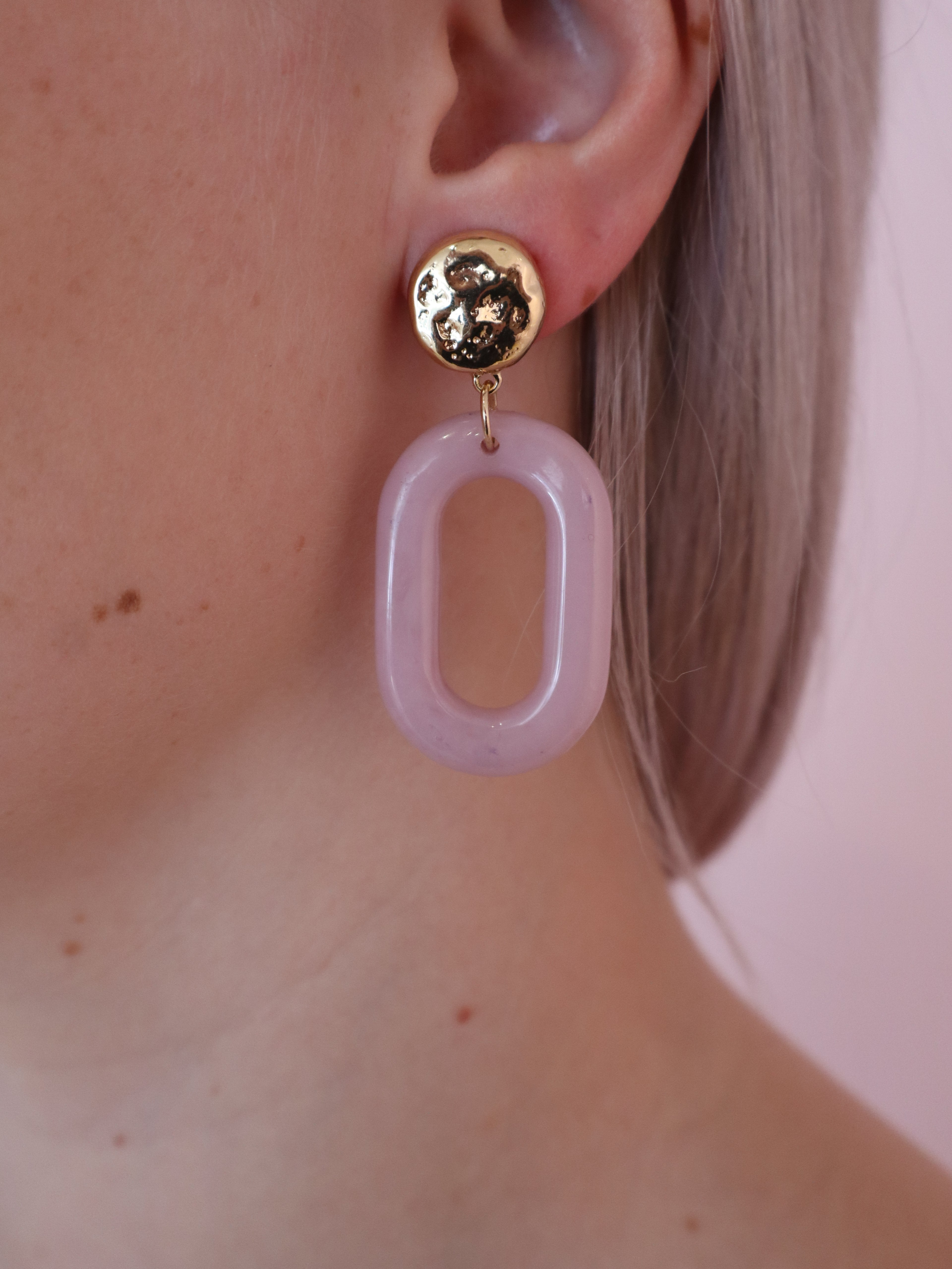 Purple Oval Earring