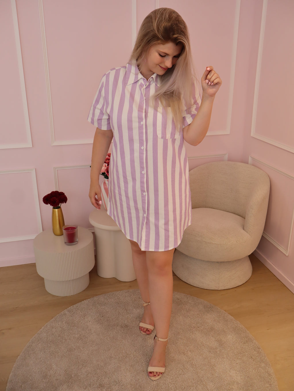 Purple Striped Dress