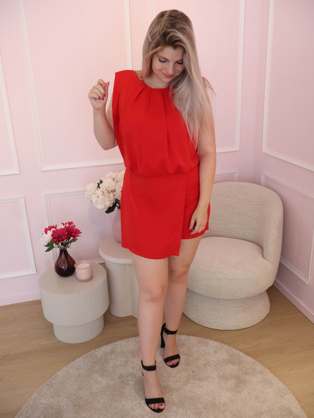 Red Adele Playsuit