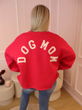 Red & White Dog Mom Sweater