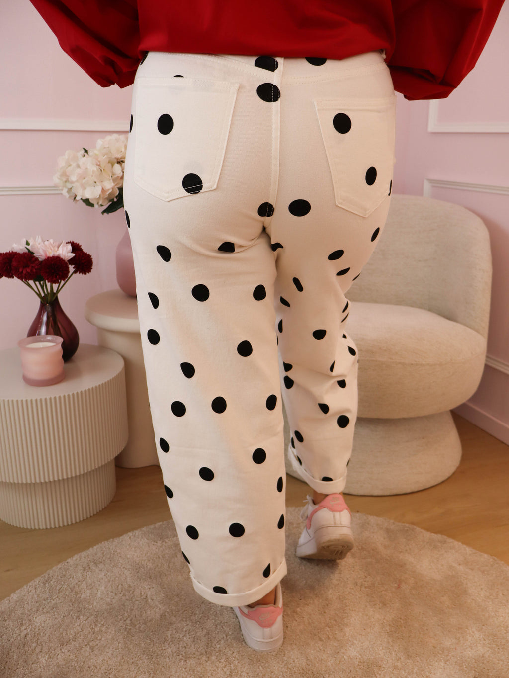 White Balloon Polka Dot Jeans