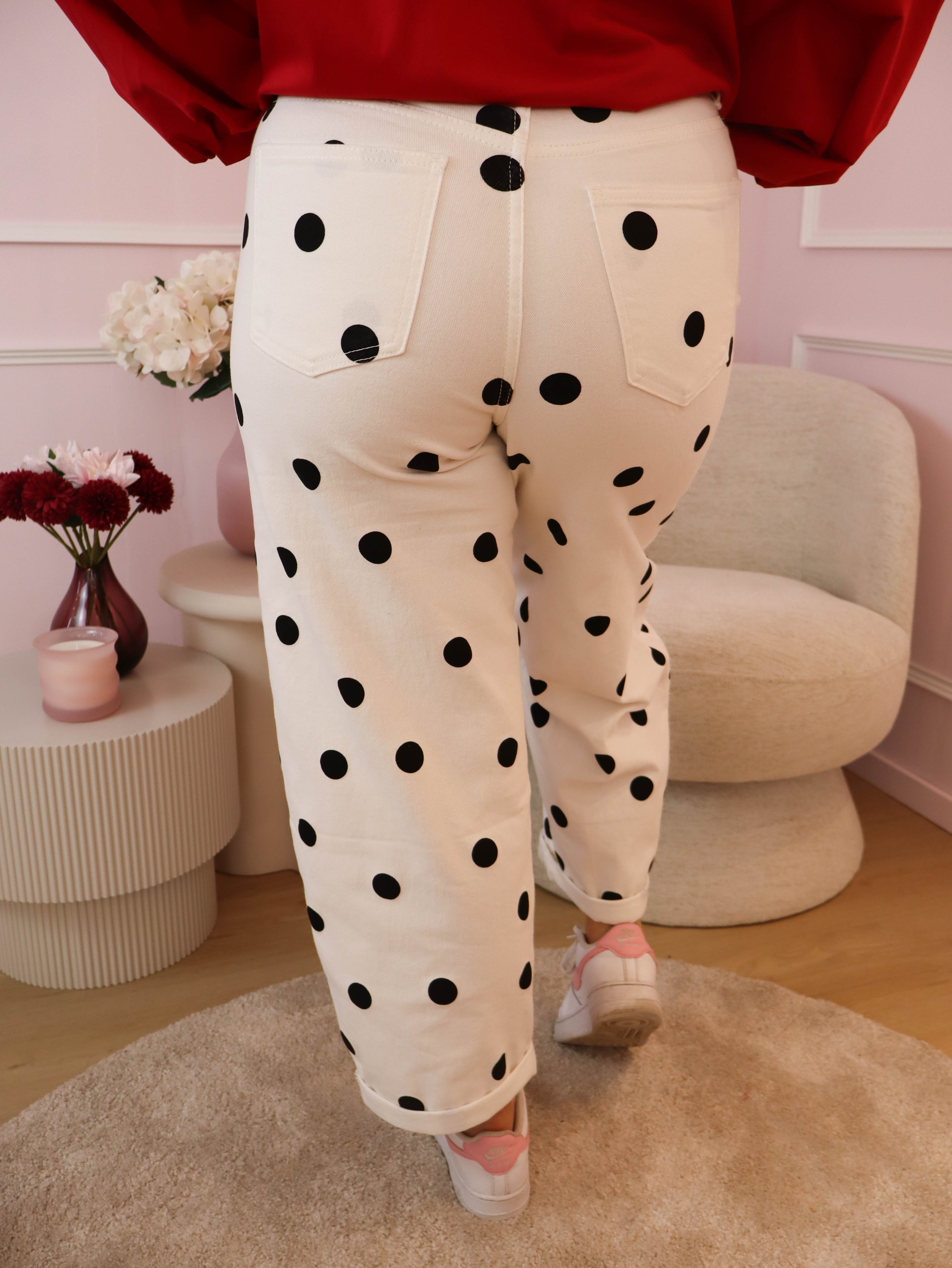 White Balloon Polka Dot Jeans