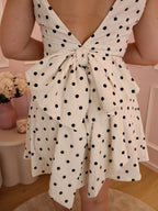 White Bow Polka Dot Dress