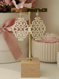 White Heart Earring