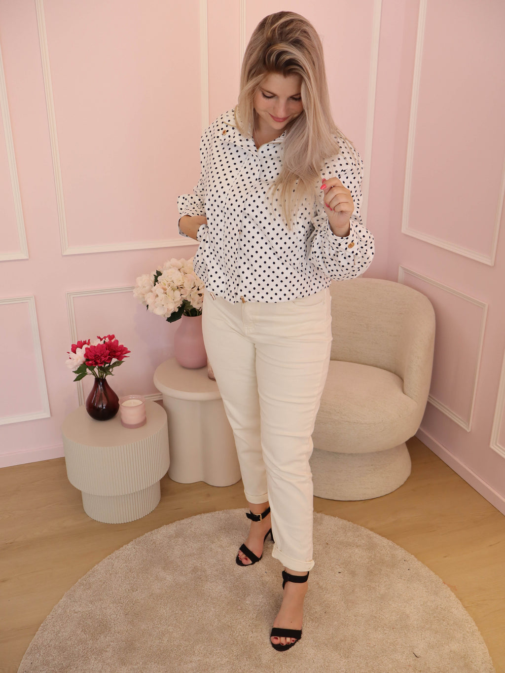 White Pauline Polka Dot Jacket