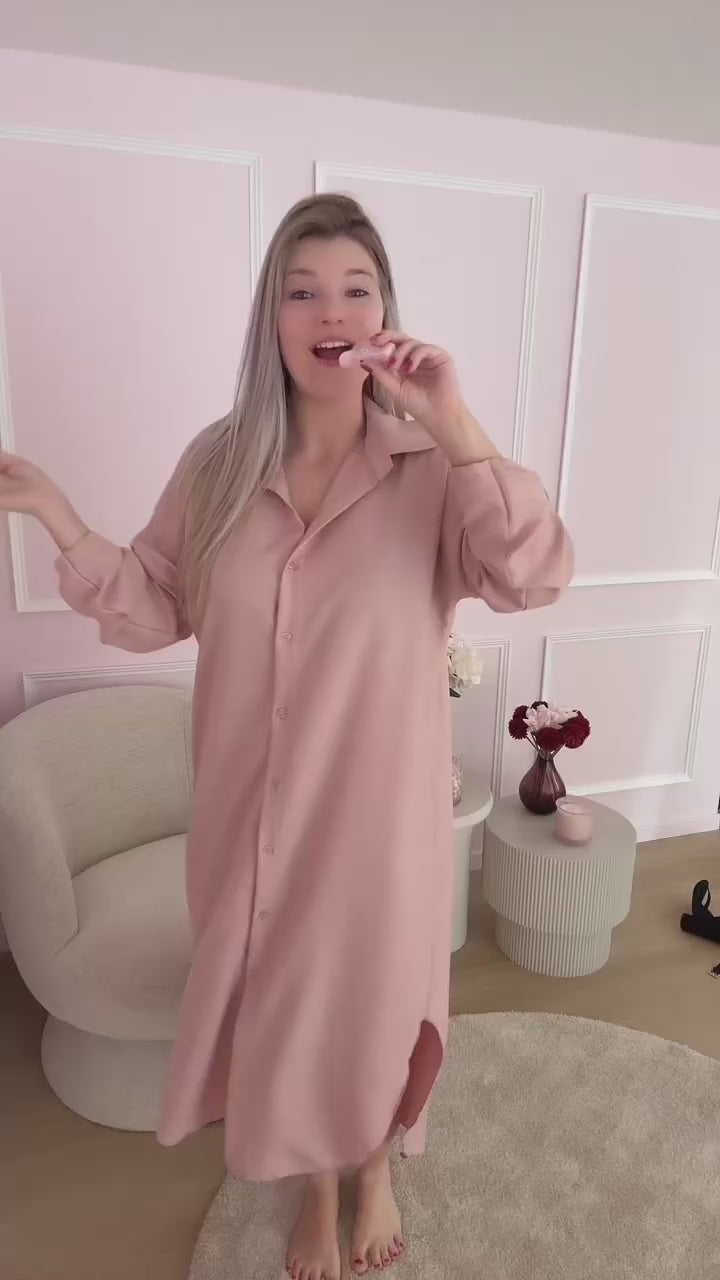 Long Pink Daphne Dress