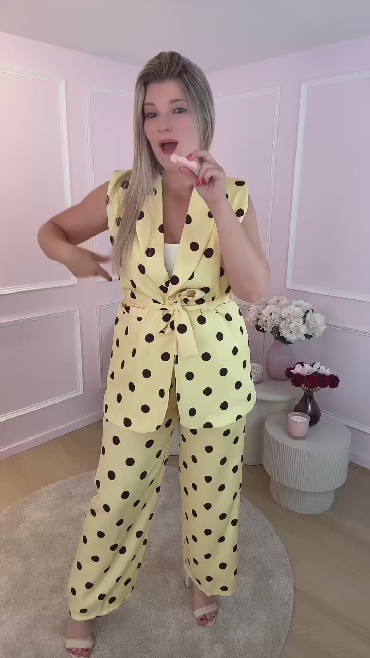 Yellow Jayda Polka Dot Set