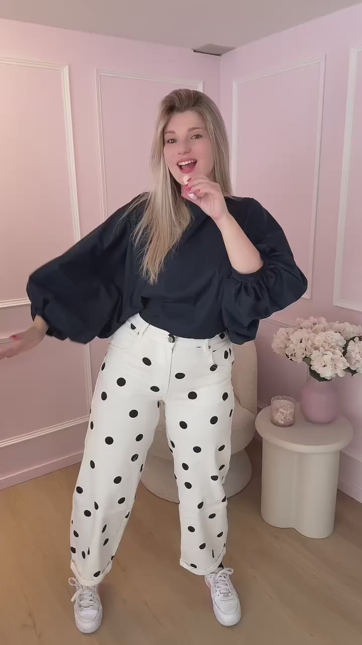 White Balloon Polka Dot Jeans