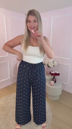 Navy Cora Polka Dot Trouser