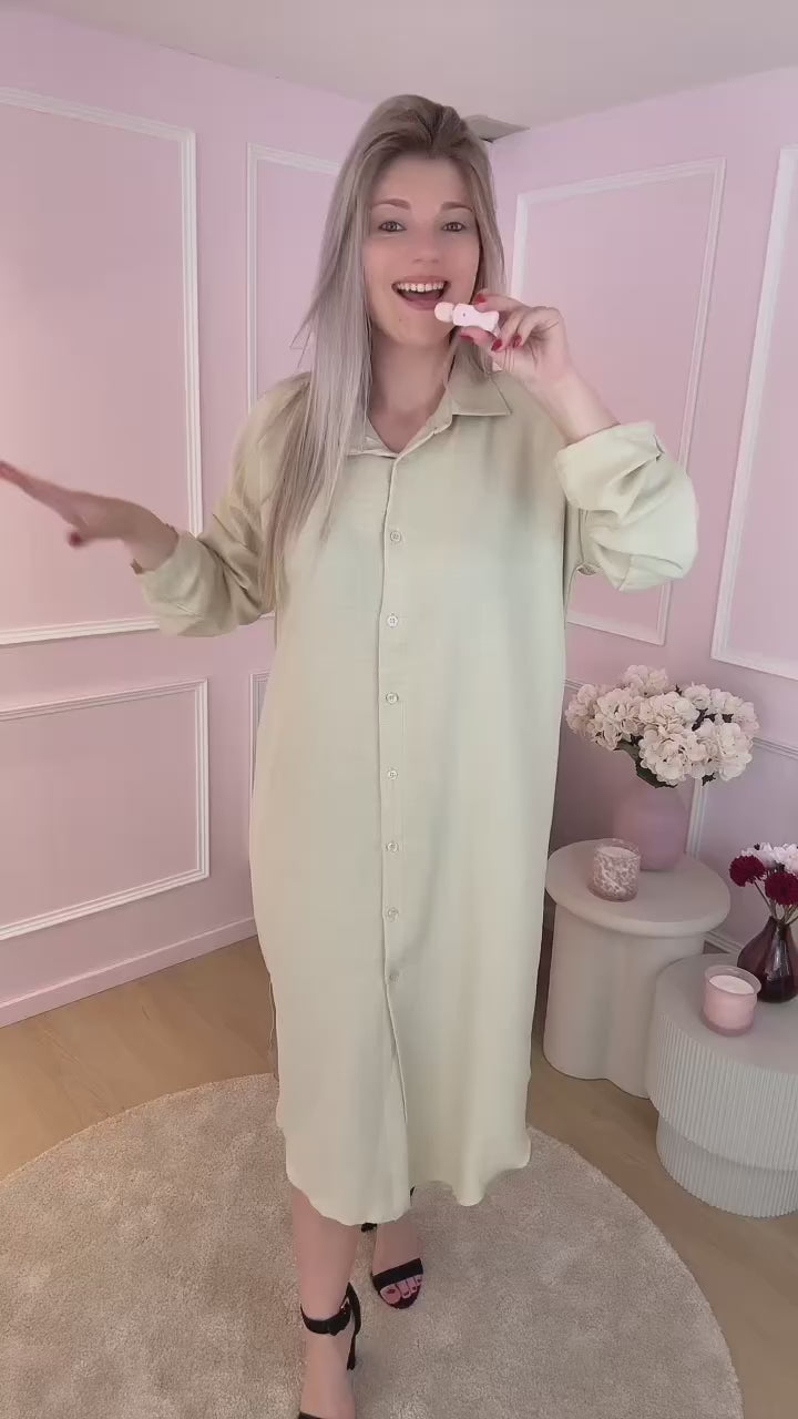 Long Beige Daphne Dress
