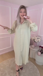 Long Beige Daphne Dress