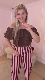 Pink & Brown Ava Jeans