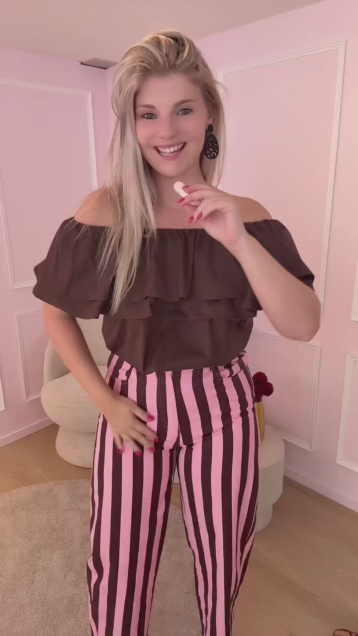 Pink & Brown Ava Jeans