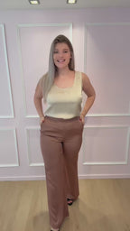 Pink Satin Elena Trouser