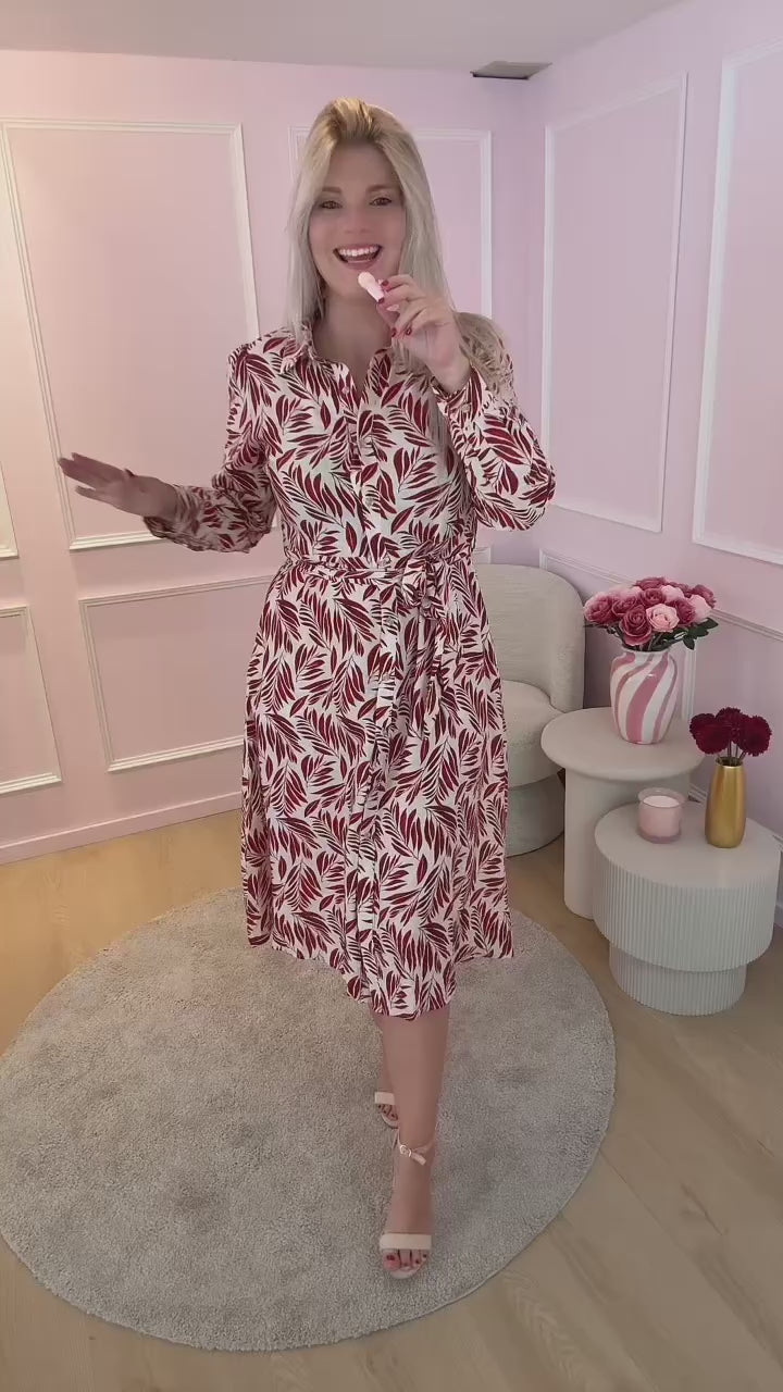 Bordeaux Leaf Dress